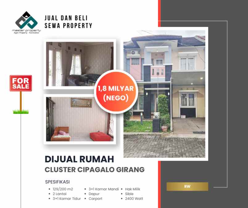 dijual rumah jalan cipagalo girang
