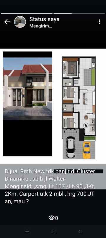 dijual rumah jl wolter monginsidi