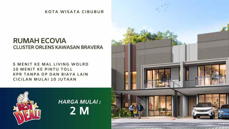 dijual rumah kota wisata cibubur gunung