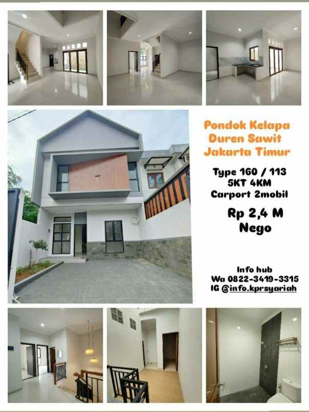 dijual rumah pondok kelapa