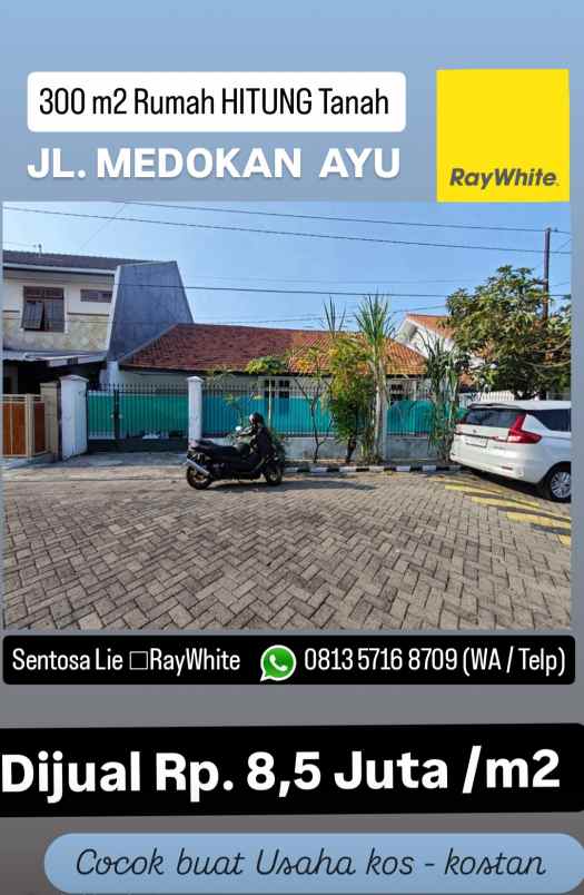 dijual tanah jalan medokan ayu
