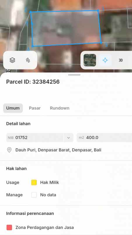 dijual tanah jl diponegoro