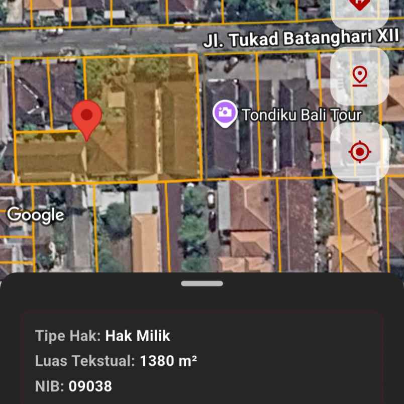 dijual tanah jl tukad batanghari