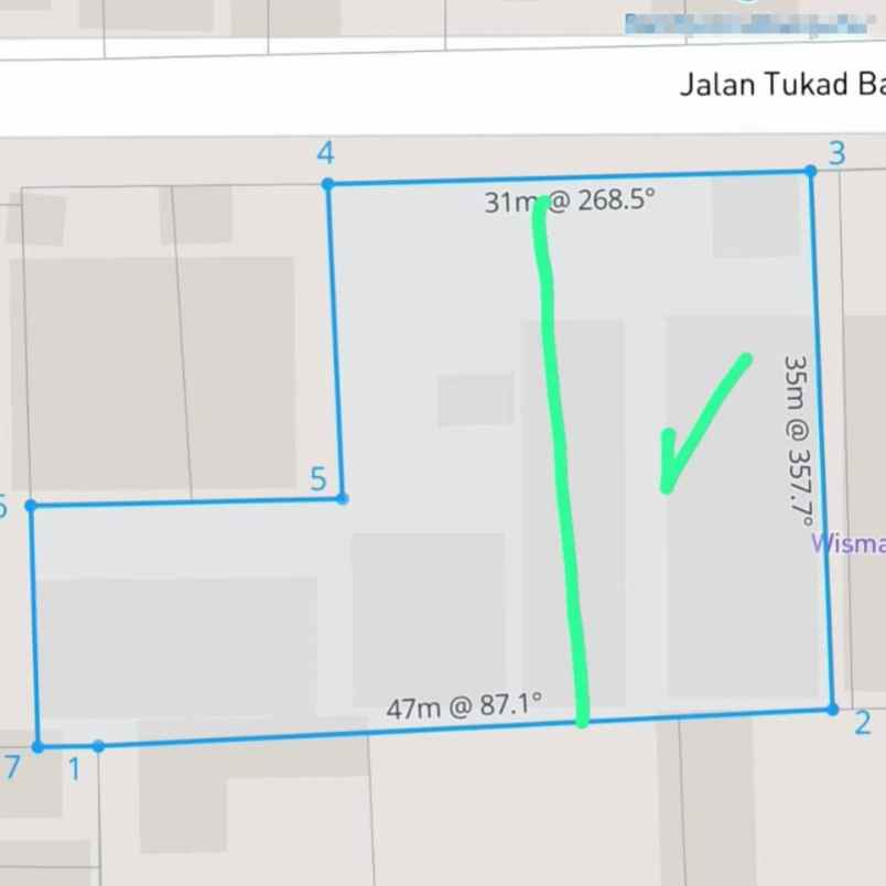 dijual tanah jl tukad batanghari