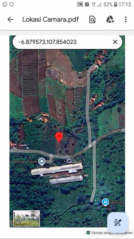 dijual tanah lembur sawah cijeruk desa