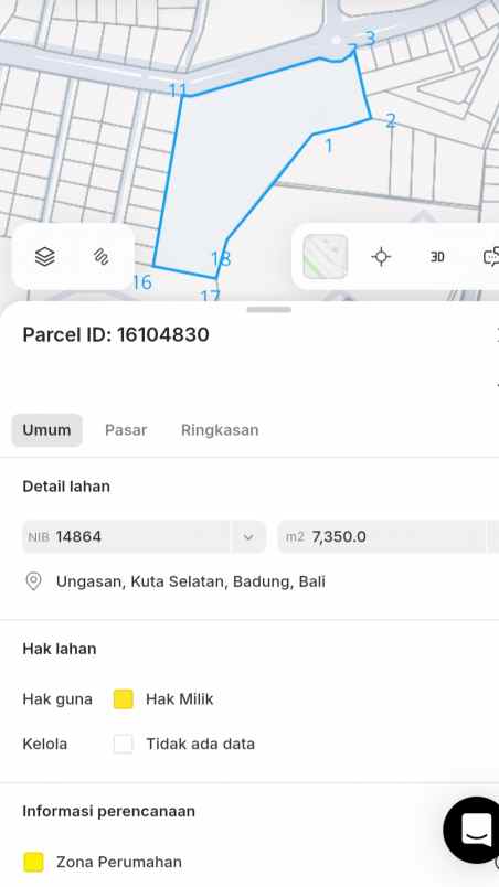 dijual tanah patung gwj