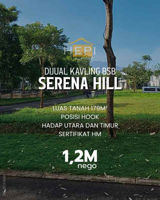 dijual tanah serena hill citraland bsb