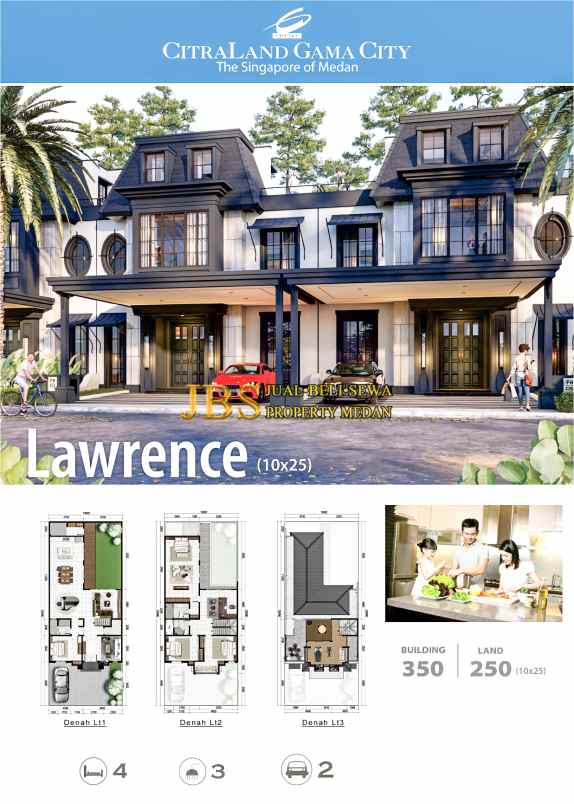 dijual villa komplek citraland gama