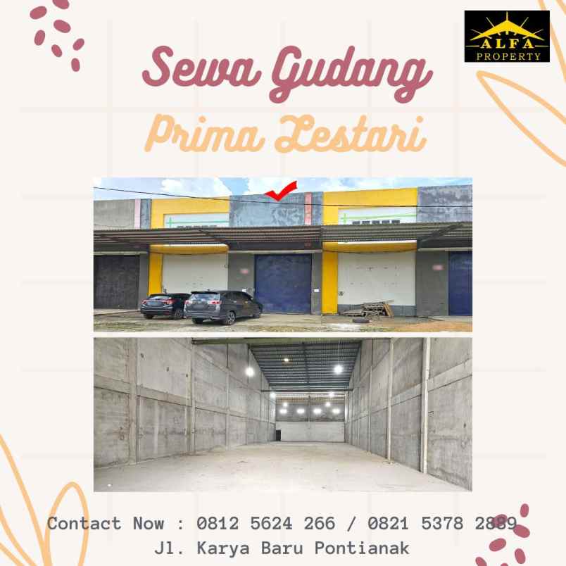 disewakan gudang prima lestari kota pontianak
