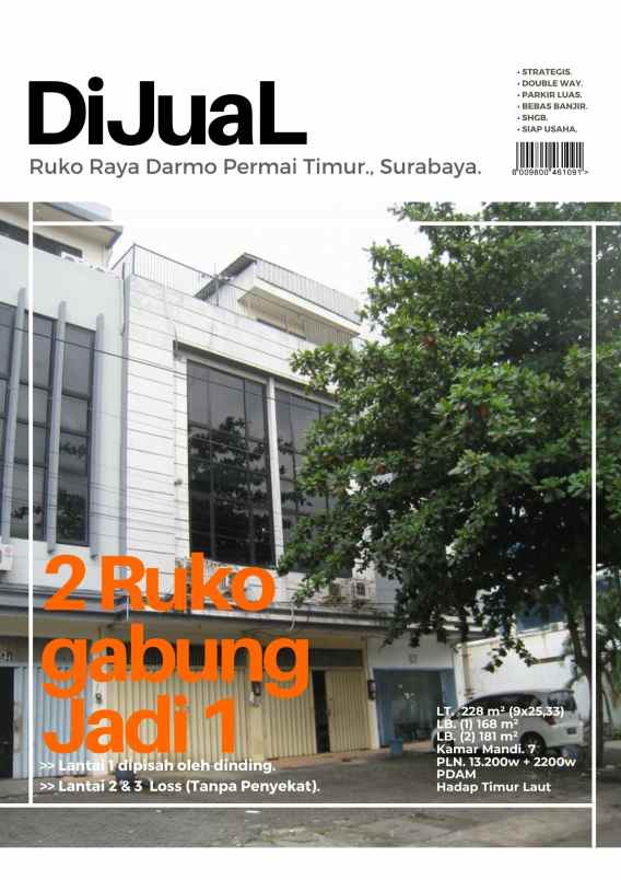 ruko gudang kantor jl raya darmo baru barat
