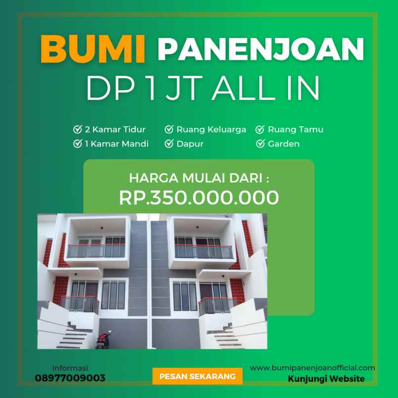 rumah 2 lantai dp 1 juta all in