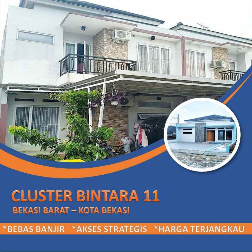 rumah cluster bintara 11 strategis bebas banjir