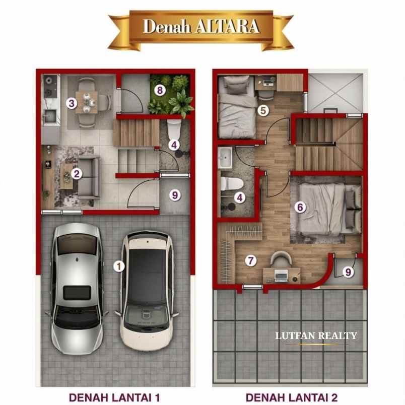 rumah cluster modern industrial dekat toll gate limo
