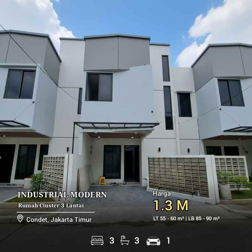 rumah condet jakarta timur 3 lantai dalam cluster