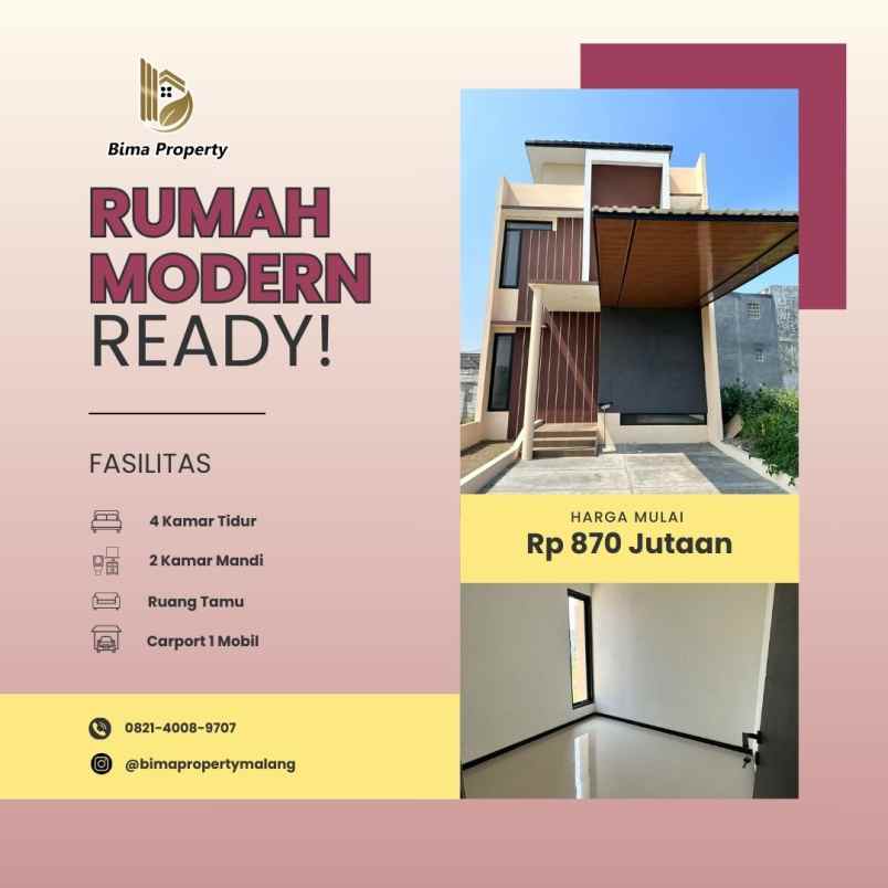 rumah klasik modern ready siap huni type daisy