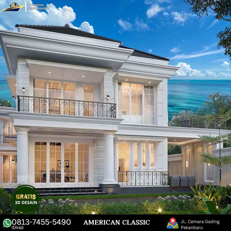 rumah mewah 2 lantai di pekanbaru