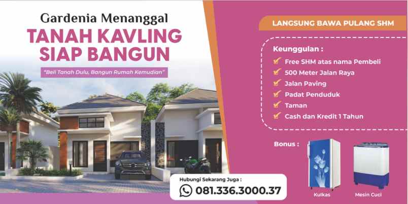 tanah kavling siap bangun gardenia menanggal mojosari