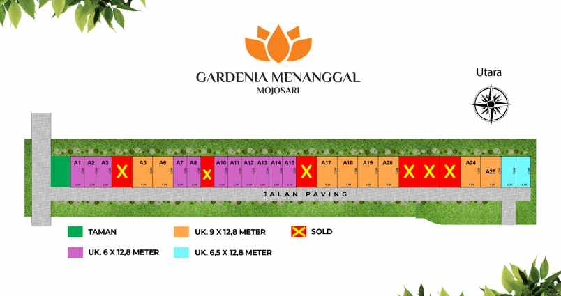 tanah kavling siap bangun gardenia menanggal mojosari
