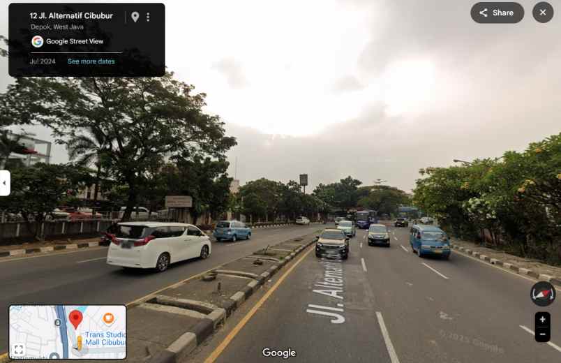 tanah komersial di jl alternatif cibubur depok