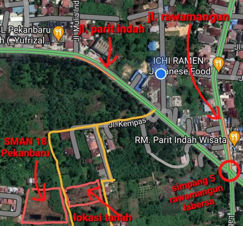 tanah strategis pusat kota pekanbaru