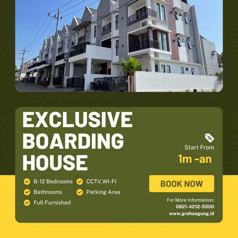 dijual kost furnished malang 8 kamar full fasilitas