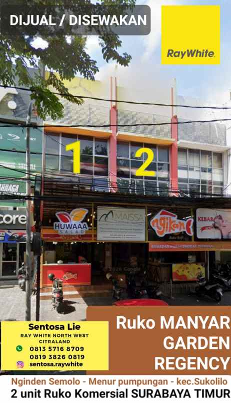 dijual ruko gudang kantor jalan nginden semolo