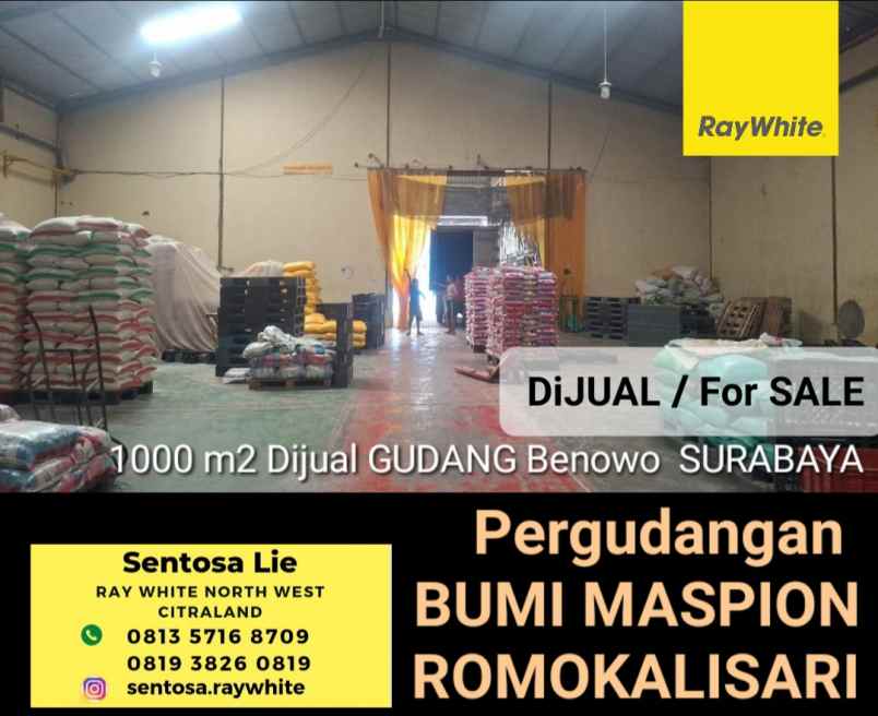 dijual ruko gudang kantor pergudangan bumi maspion