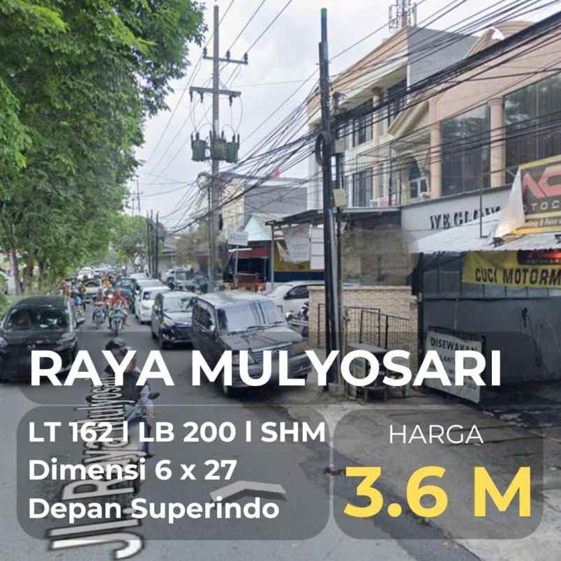 dijual ruko gudang kantor raya mulyosari
