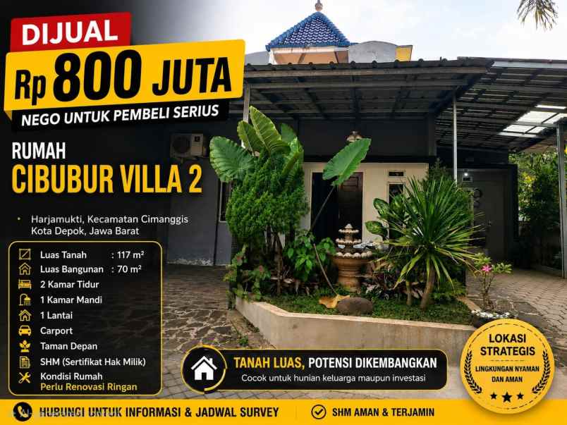 dijual rumah cibubur villa 2