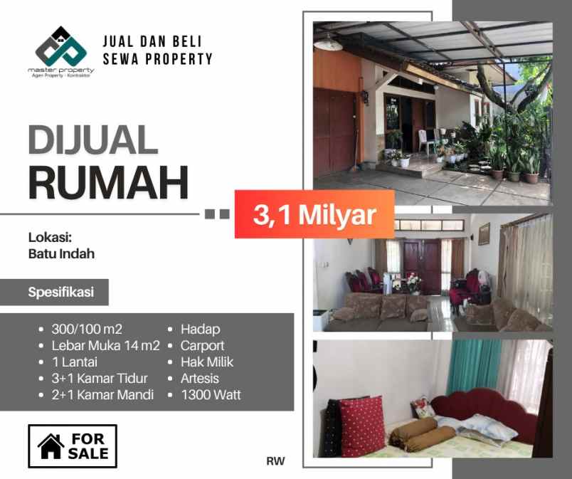 dijual rumah jalan batu indah