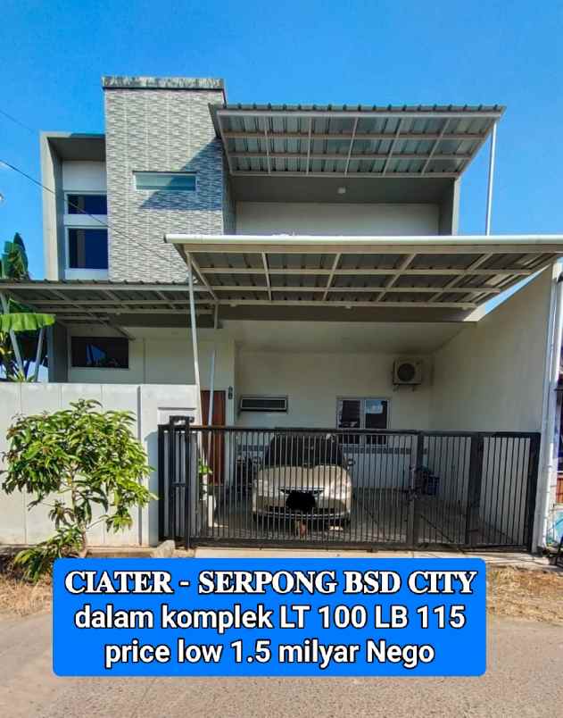 dijual rumah jalan raya ciater bsd serpong