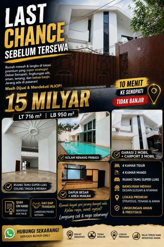 dijual rumah jl bangka ii pela mampang