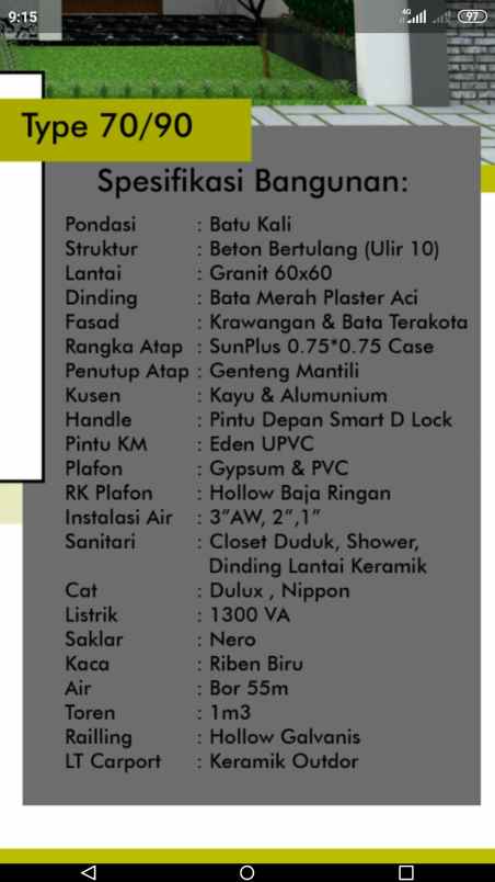 dijual rumah jl turi raya tanjung senang