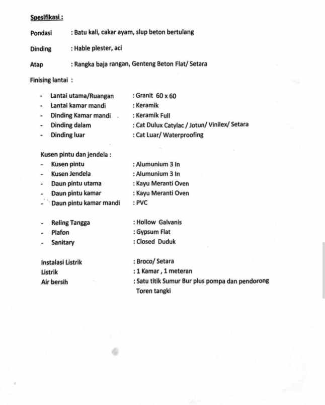 dijual rumah kalisari