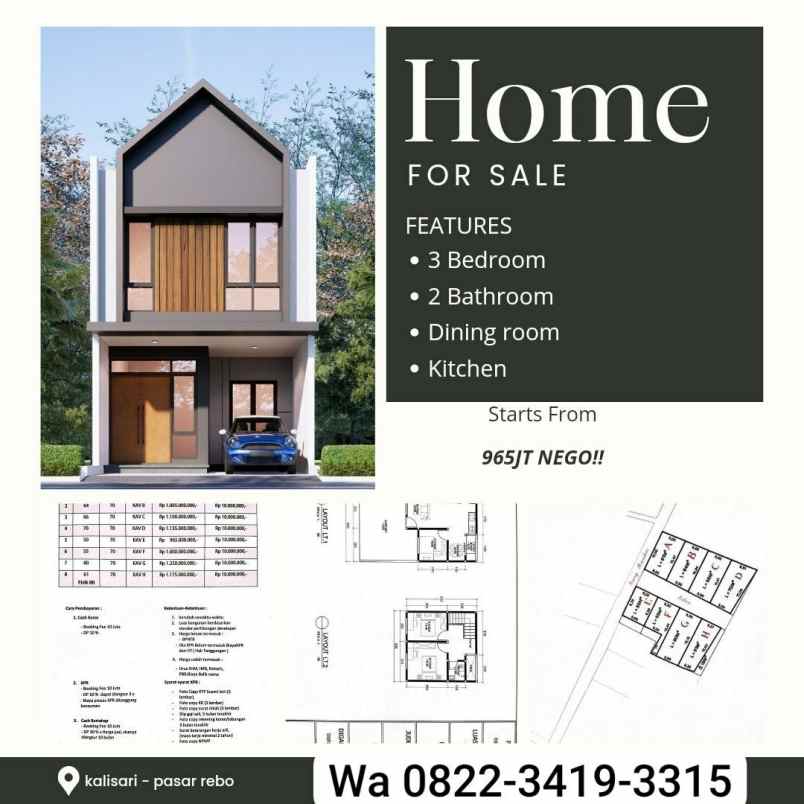 dijual rumah kalisari