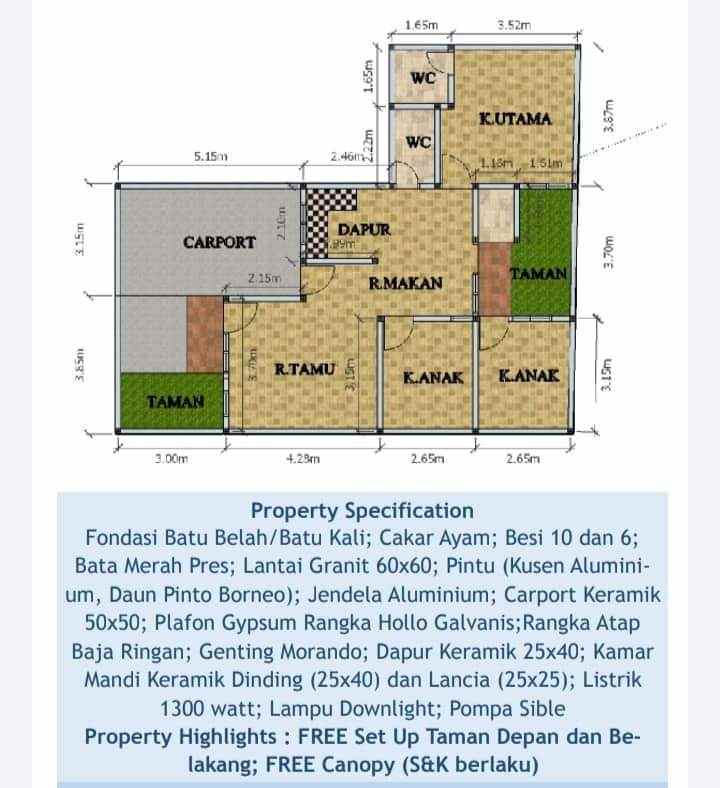 dijual rumah komp pesantren permai