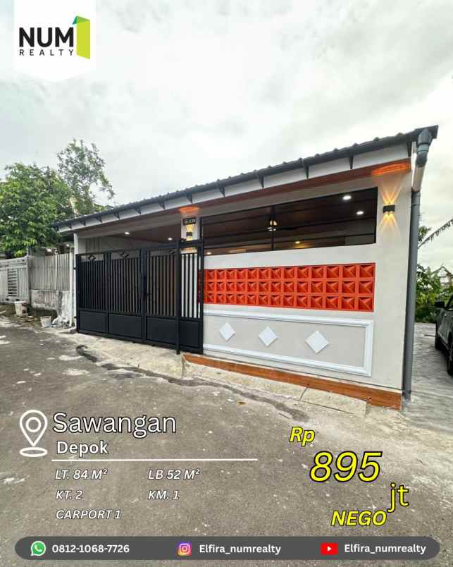 dijual rumah komplek bni sawangan depok