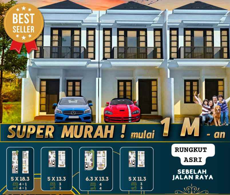 dijual rumah rungkut asri