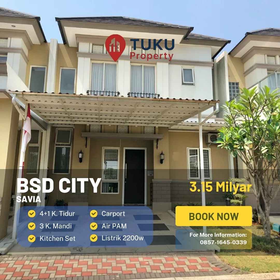 dijual rumah savia bsd bonus kitchen set