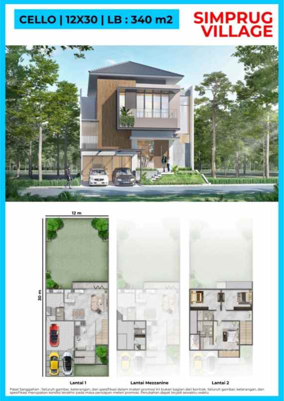 dijual rumah simprug village pik2