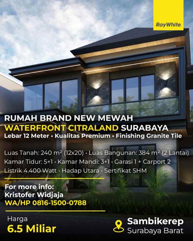 dijual rumah waterfront citraland