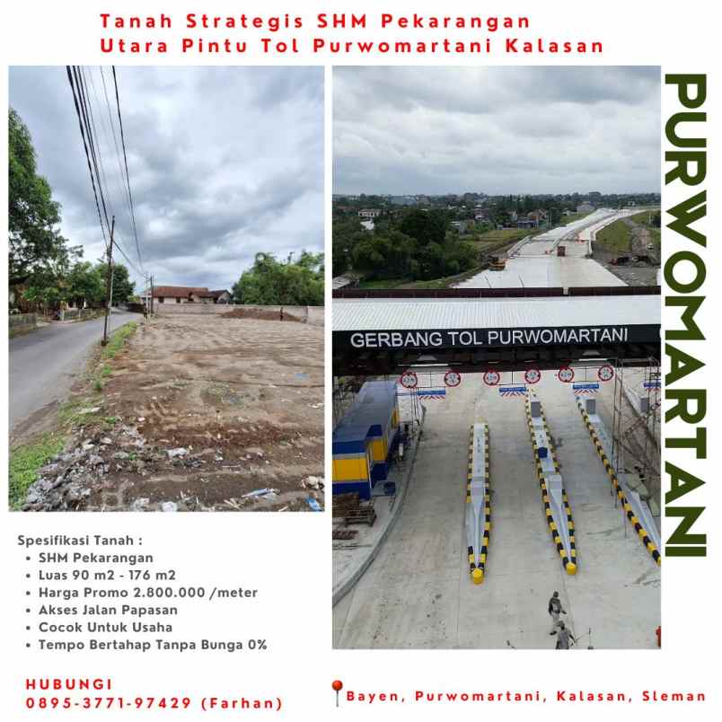 dijual tanah bayen purwomartani kalasan