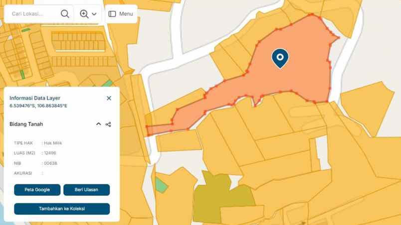 dijual tanah citeureup