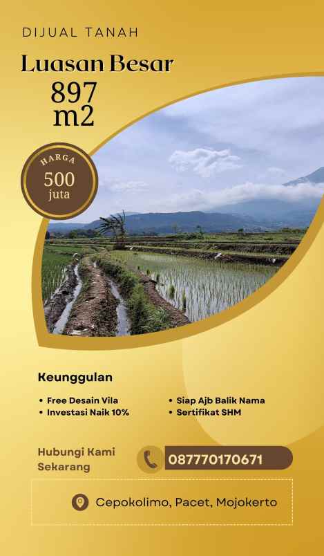 dijual tanah desa cepokolimo kec pacet