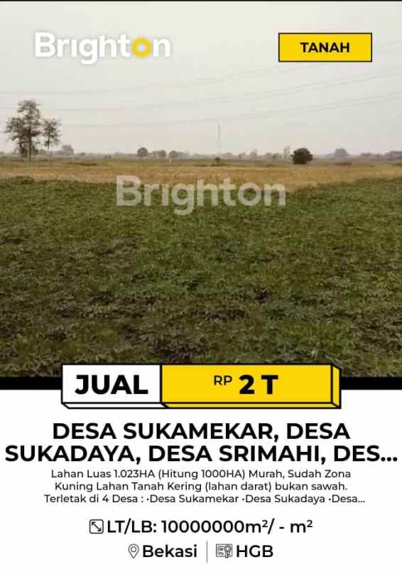 dijual tanah desa sukamekar desa