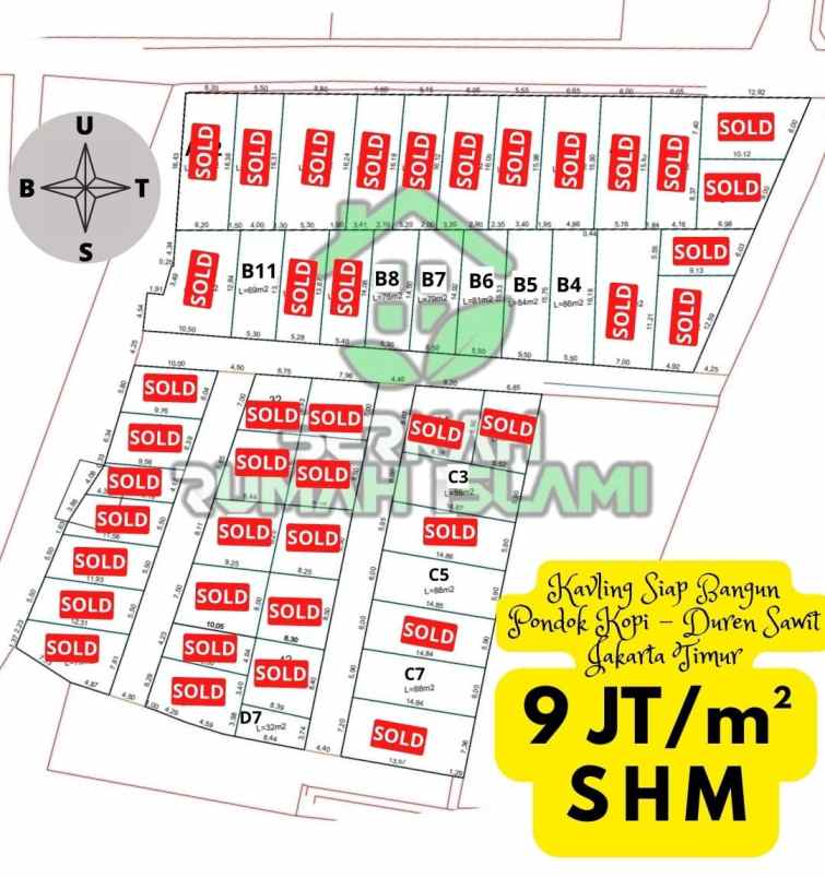 dijual tanah jalan arabika pondok kopi