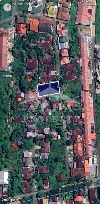 dijual tanah jalan purnama gang dinasti kota pontianak