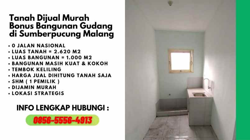 dijual tanah jalan raya ngebruk barat