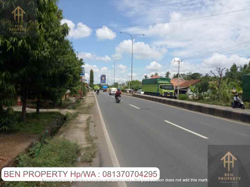 dijual tanah jl lintas sumatera natar