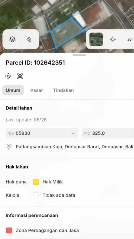 dijual tanah padangsambian kaja